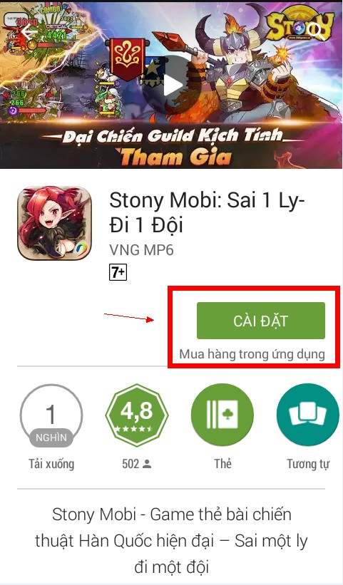 Stony Mobi - Cài Đặt AnDroid Stony Mobi StonyMobi - Game mobile thẻ bài chiến thuật Hàn Quốc hiện đại nhất